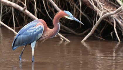 Naklejka premium Majestic heron in natural habitat