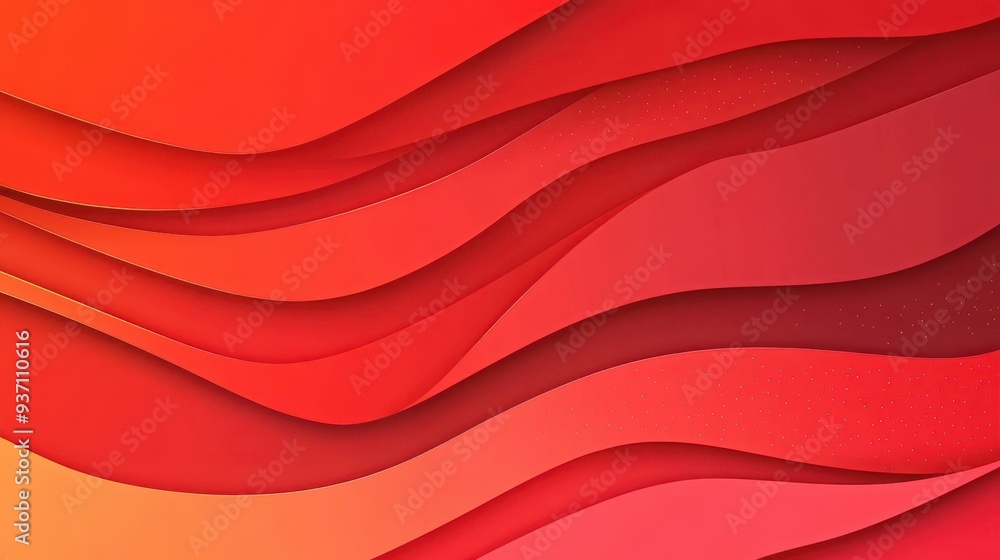 Poster vibrant red backdrop with sleek lines adds energy. a blend of modern style and playful textures crea