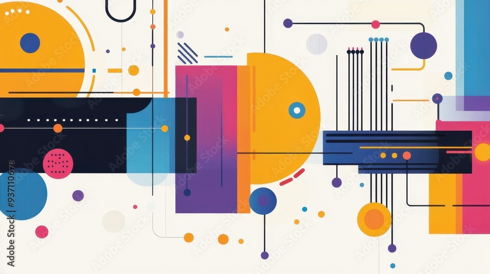 Poster experience a vibrant fusion of modern design and fun textures in this vector art, ideal for techinsp