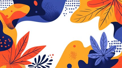 Naklejka premium Explore a vivid, cartoonish design featuring marijuana leaves in a unique, textured, abstract style that captivates your senses.