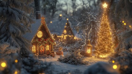 Fototapeta premium winter, christmas, magic, snow, new year