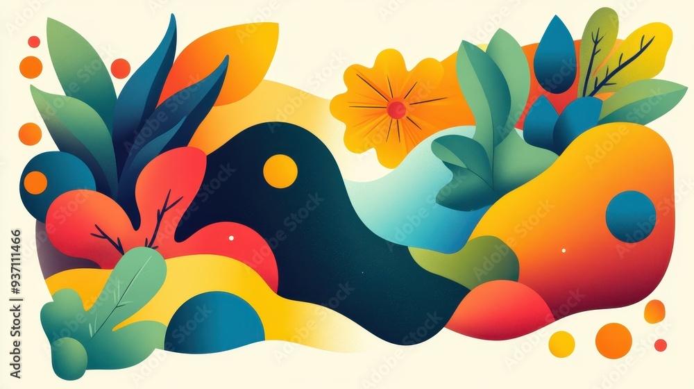 Poster discover a dynamic and vibrant decorative background that adds a stylish touch to any room with its 