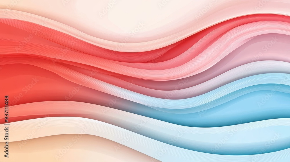 Poster bright pastel flat art with smooth waves adds fun vibes, perfect for any imaginative design or proje
