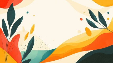 Naklejka premium A flat design showcasing fluid lines and textures, ideal for ecofriendly themes and natureinspired projects.