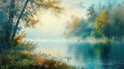Fototapeta premium Tranquil Autumn Landscape