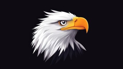 Obraz premium Experience the charm of a cartoon Bald Eagle, striking a pose amidst a dramatic dark backdrop, full of life and whimsy.