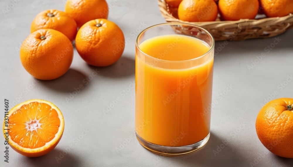 Wall mural  Freshly squeezed orange juice a healthy and refreshing start to the day