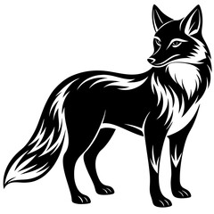 Fox silhouette Vector illustration on a white background