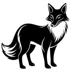 Obraz premium Fox silhouette Vector illustration on a white background