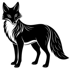 Fox silhouette Vector illustration on a white background