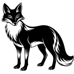 Fox silhouette Vector illustration on a white background