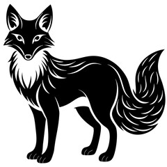 Fox silhouette Vector illustration on a white background