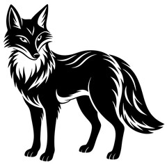 Fox silhouette Vector illustration on a white background