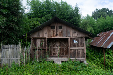 old wooden house in the woods