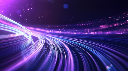 Abstract Purple and Blue Light Trails