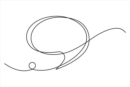 Continuous one single line drawing of speech bubble icon. Talk text box, feedback message box and comment vector
