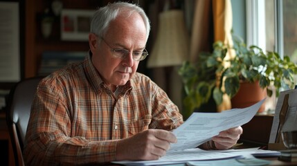 Senior Man Reading Important