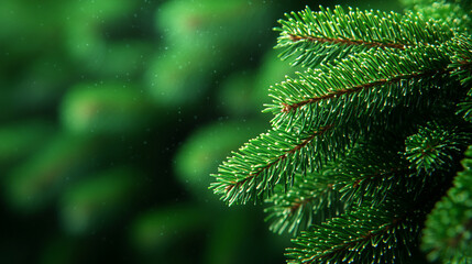Christmas tree fir branch with soft festive lighting, creating a seamless, cheerful background for holiday decorations and seasonal celebrations