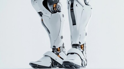 Close-up of Futuristic Robot Legs