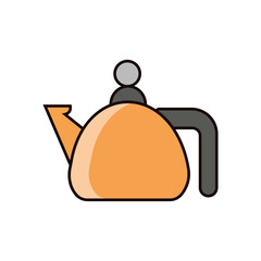 Stylized vector kettle illustration, perfect for kitchenware and appliance designs.
