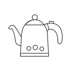 Minimalist line art kettle vector, ideal for kitchenware and appliance designs.