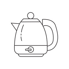 Minimalist line art kettle vector, ideal for kitchenware and appliance designs.