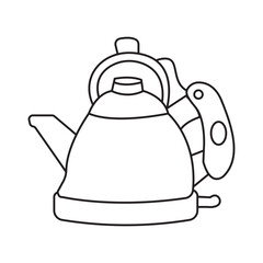 Minimalist line art kettle vector, ideal for kitchenware and appliance designs.