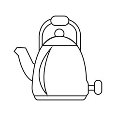 Minimalist line art kettle vector, ideal for kitchenware and appliance designs.