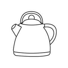 Minimalist line art kettle vector, ideal for kitchenware and appliance designs.