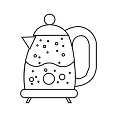 Minimalist line art kettle vector, ideal for kitchenware and appliance designs.