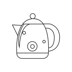 Minimalist line art kettle vector, ideal for kitchenware and appliance designs.