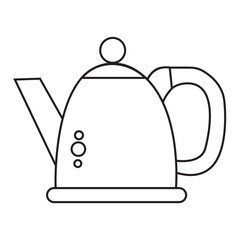 Minimalist line art kettle vector, ideal for kitchenware and appliance designs.