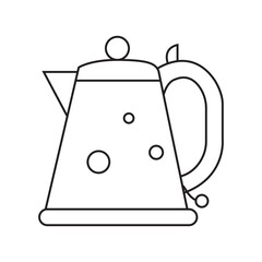 Minimalist line art kettle vector, ideal for kitchenware and appliance designs.