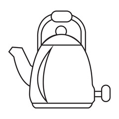Minimalist line art kettle vector, ideal for kitchenware and appliance designs.
