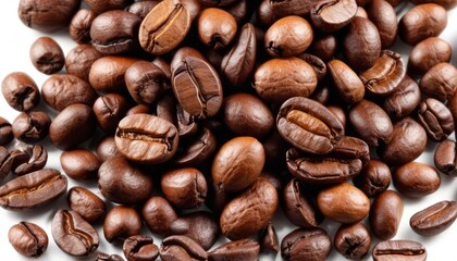 Obraz premium Aromatic coffee beans freshly roasted and ready to brew