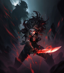 portrait of a halloween female vampire