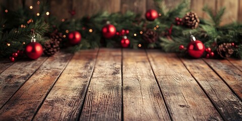old wooden floor with christmas background