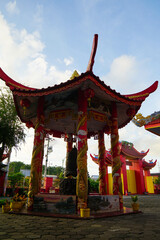 a temple with magnificent and beautiful oriental architecture.
