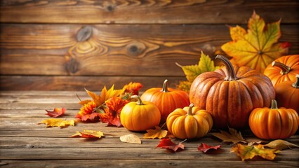 Autumn background featuring pumpkins, fallen leaves, and cozy colors, Autumn, background, pumpkins, leaves, cozy, colors