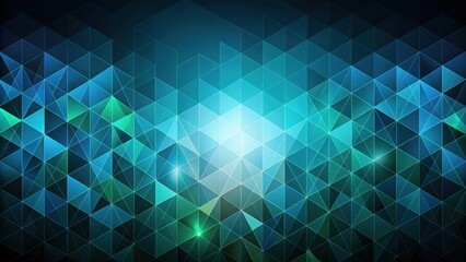 Obraz premium Abstract geometric background in shades of blue and green on a dark background, geometric, abstract, background, pattern