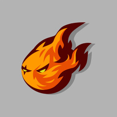 Fireball flames mascot Logo