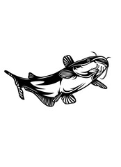 Catfish | Outdoor Fishing | Fish Market | Outdoor Fishing | Angler Dad | Lake Fishing | Big Catch | Marine Animal | Original Illustration | Vector and Clipart | Cutfile and Stencil