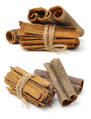 Cinnamon on a white background