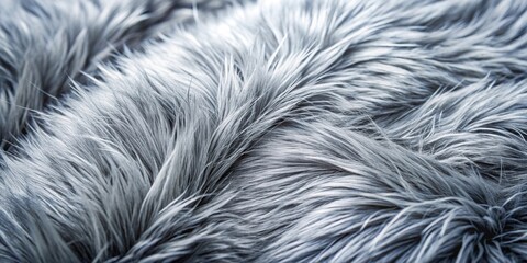 Obraz premium Close-up of sliver fur texture with soft and luxurious feel, furry, fluffy, soft, plush, background, close-up, detail, elegant