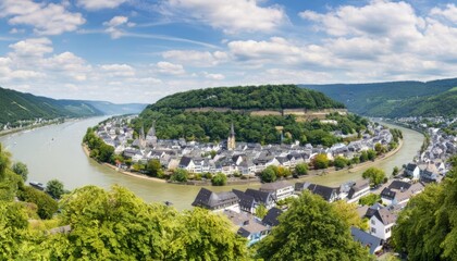  Charming riverside town nestled amidst natures embrace