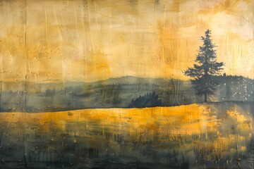 Abstract Landscape with a Single Tree.