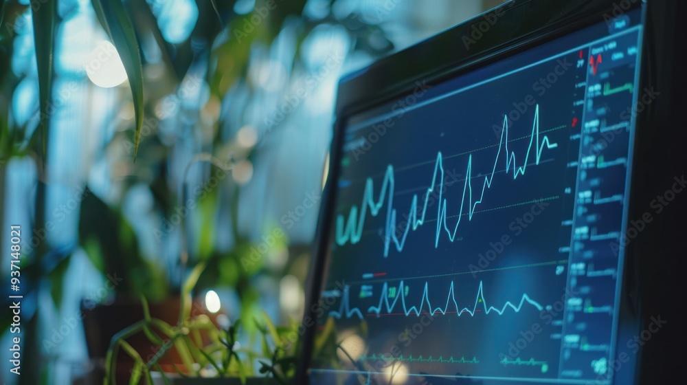 Poster stock market data displayed on computer screen