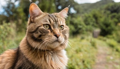 Obraz premium A cats gaze into the wilderness