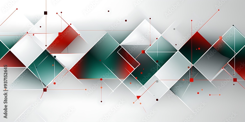Poster background with geometric shapes, representing the concept of technology and innovation.