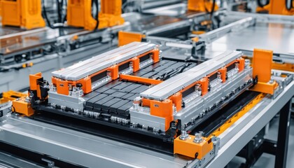  Hightech assembly line with precision machinery